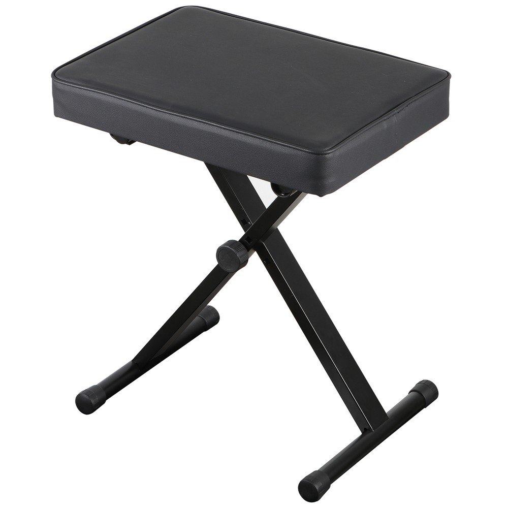 X-style Sturdy Keyboard Bench Black Soft PU Leather Folding Structure For Piano