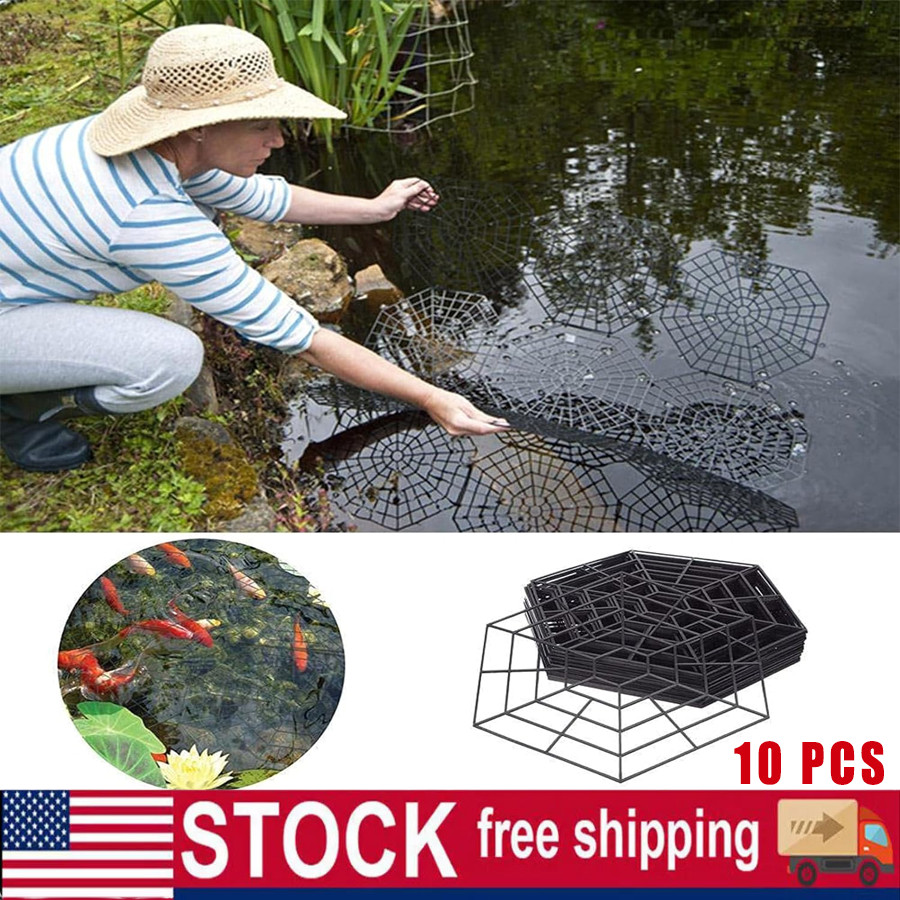 Pond Fish Guard Protector Plastic Floating Grid Protective Cover- 10pcs