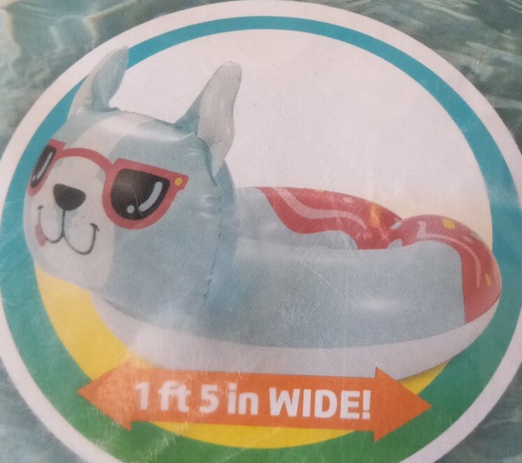 📫Play Day Inflatable Split Ring Dog Float 21.5" x 17" x 13" . Lot#20