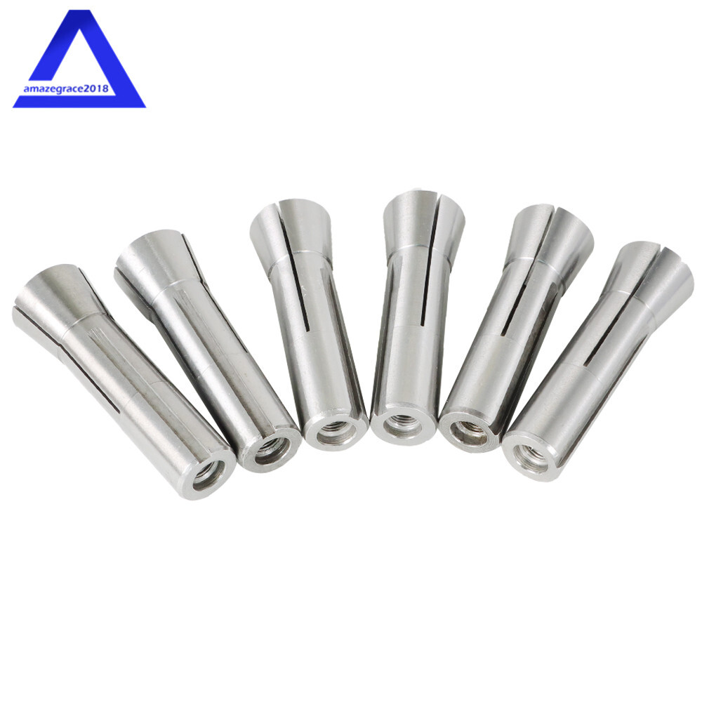 6Pcs 1/8" 1/4" 3/8" 1/2" 5/8" 3/4" Precision R8 Collet Set Mill Chuck Holder Kit