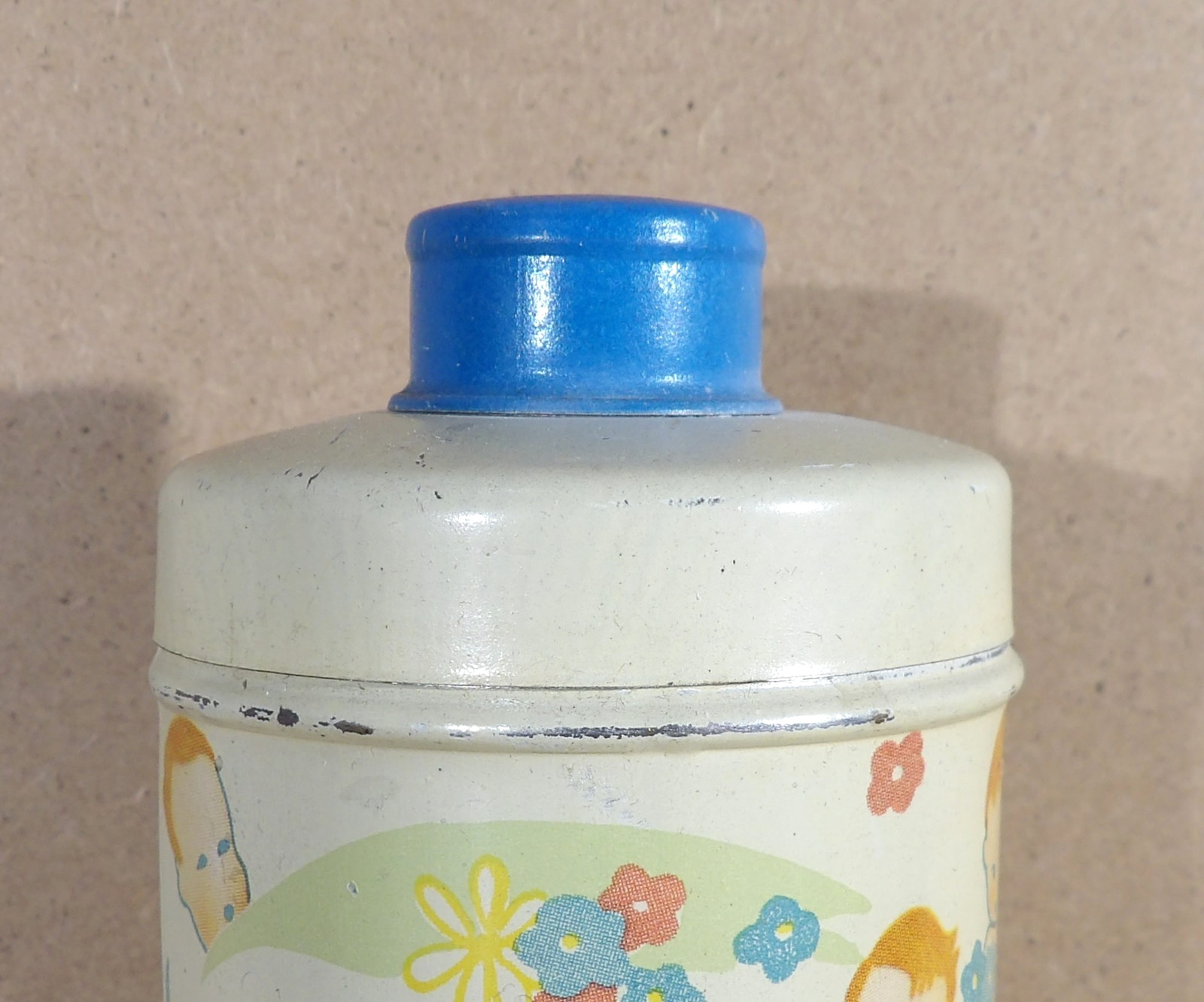 Vintage Nursaid Baby Powder Tin Litho Advertising Brooklyn NY Nursery Graphics