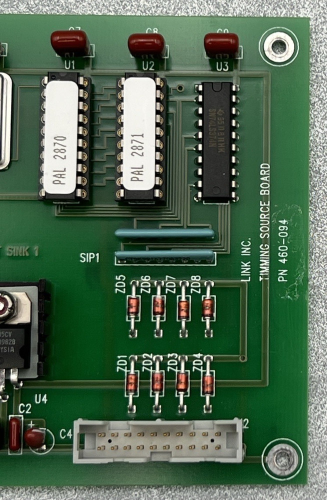 LINK INC 460-094 TIMING SOURCE BOARD W/MULTICOLORED FLAT RIBBON CABLE