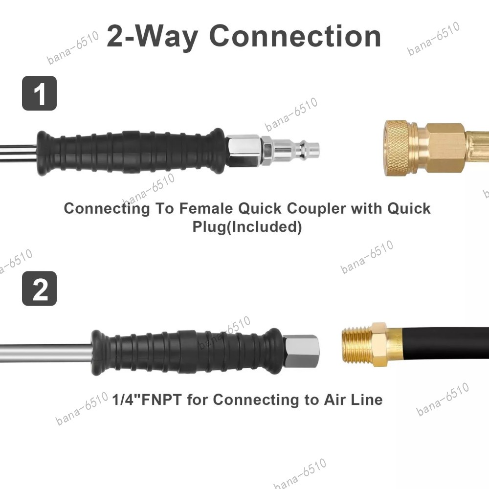 Dual Head Air Chuck 1/4" FNPT Straight Foot Lock On Truck RV Tire Inflate Chuck