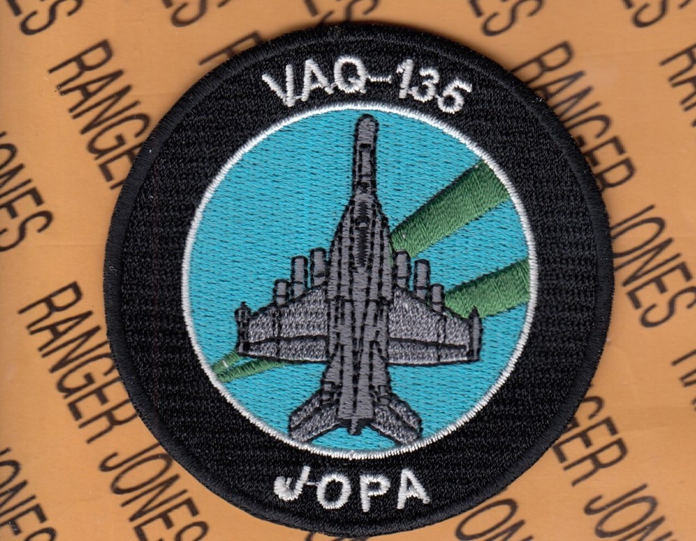 USN Navy Electronic Attack Sqdn VAQ-135 Black Ravens JOPA 3.25" jacket patch c/e
