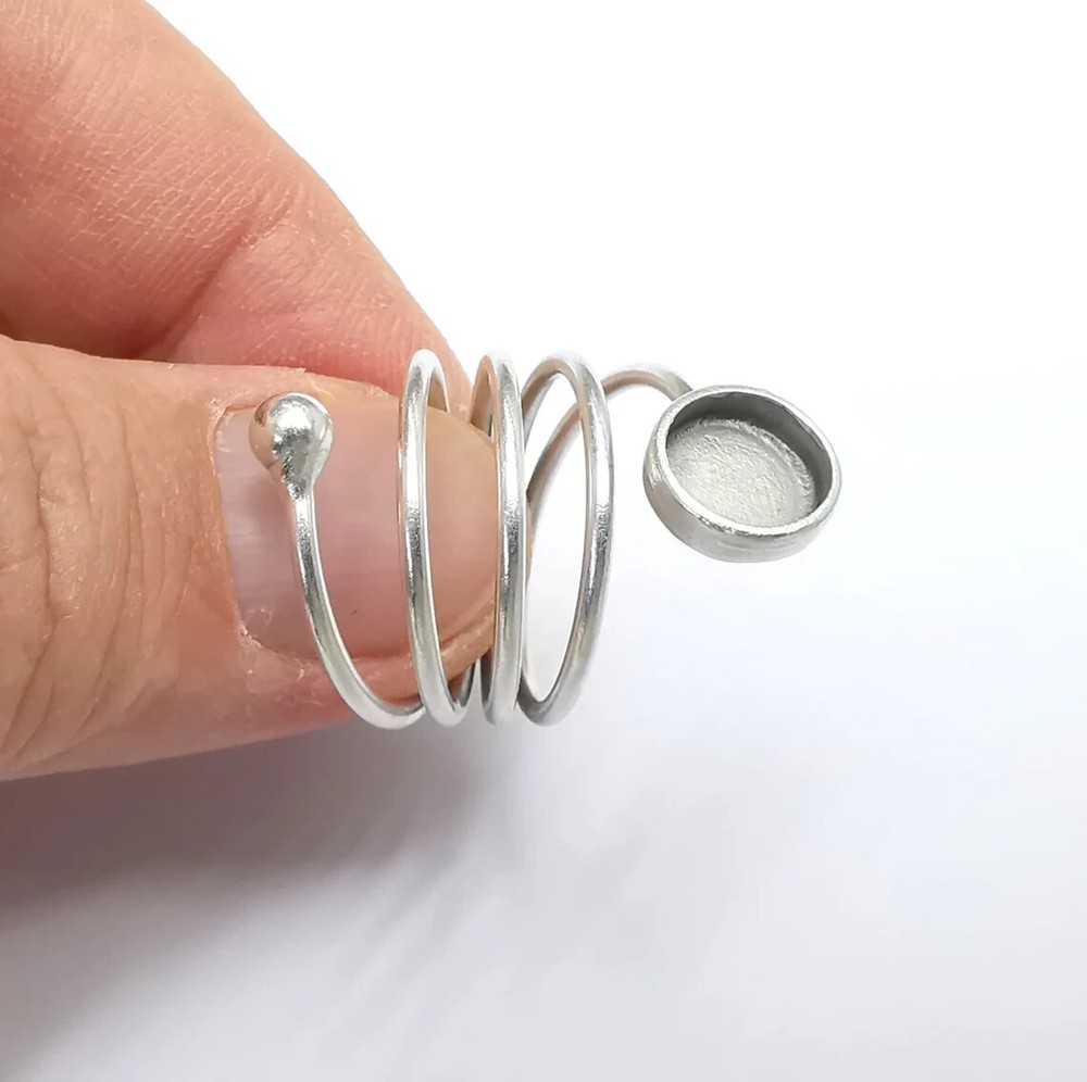 Wrap Ring Setting Blank Cabochon Mounting Adjustable Resin Ring Base Bezel