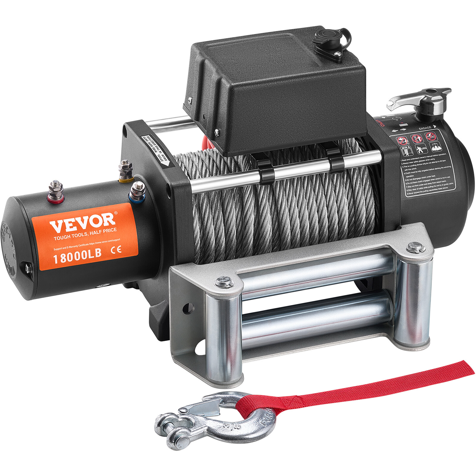 VEVOR Electric Winch Truck 18,000 lb Steel Cable IP65 Waterproof Remote Control