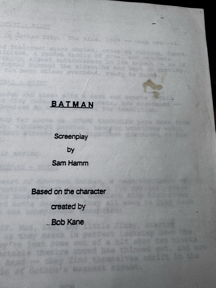 BATMAN Screenplay Script by Sam Hamm Third Draft 1988 READ DESCRIPTION