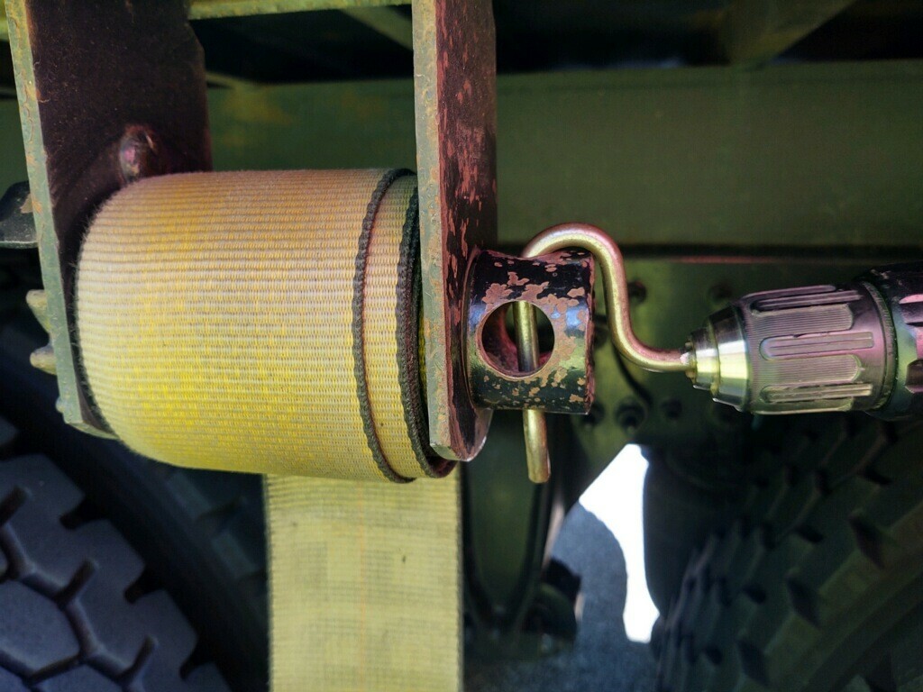 Truck Strap Winch Winder - Drill Driven Winding Tool for Flat Bed Trailers