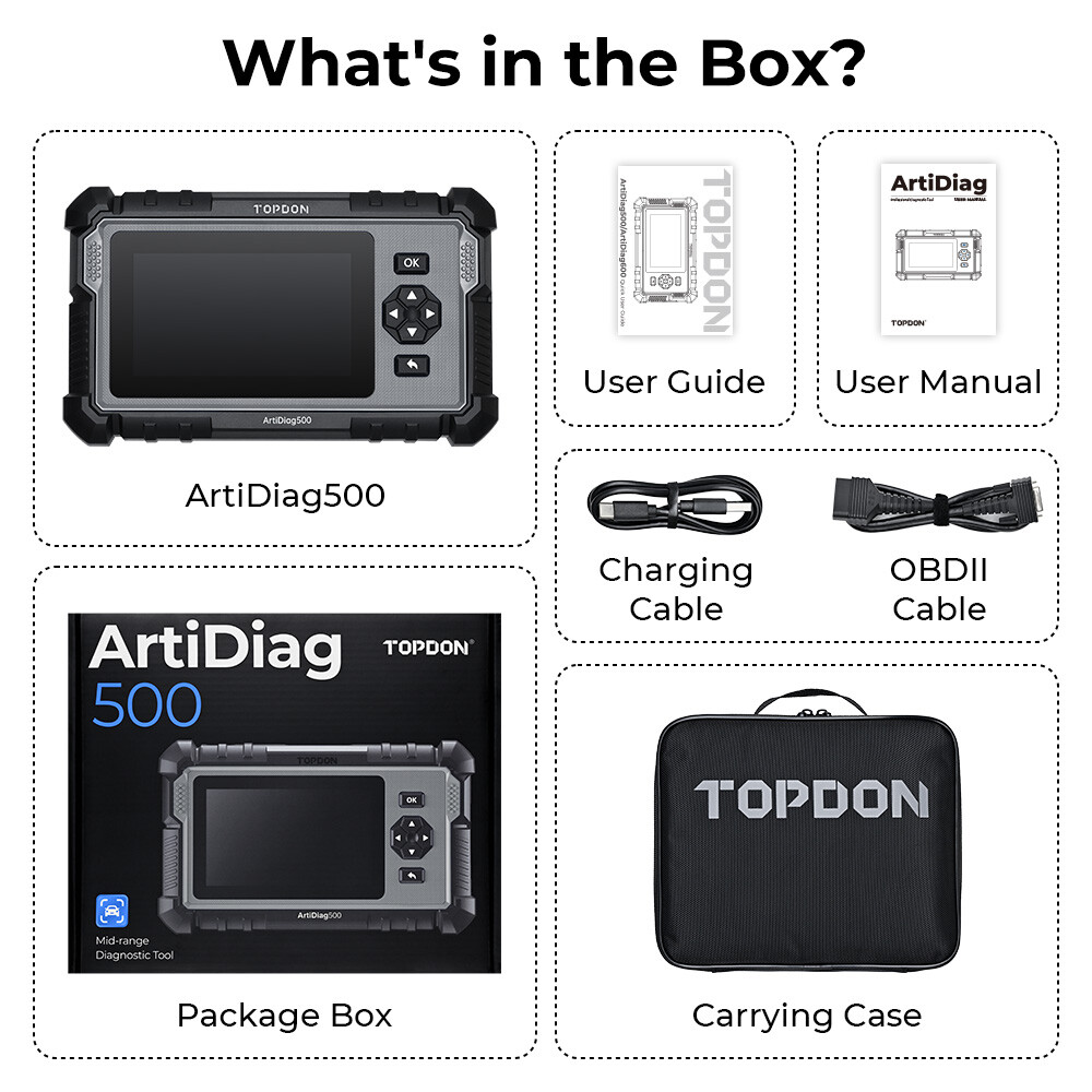 TOPDON AD500 SRS ABS ENGINE AT Car Code Reader Diagnostic OBD2 Scanner