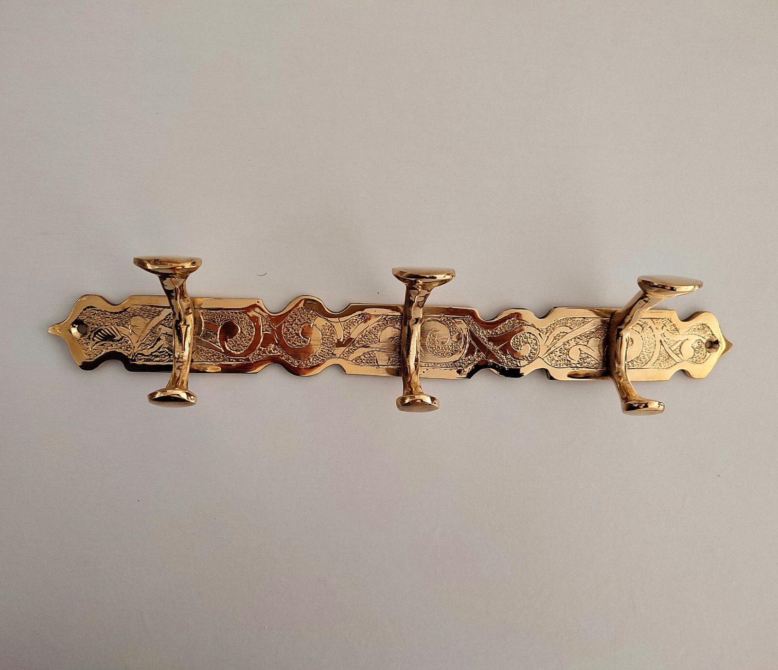 Handcrafted Double Brass Hooks, Moroccan Style Bathroom Brass Hooks.