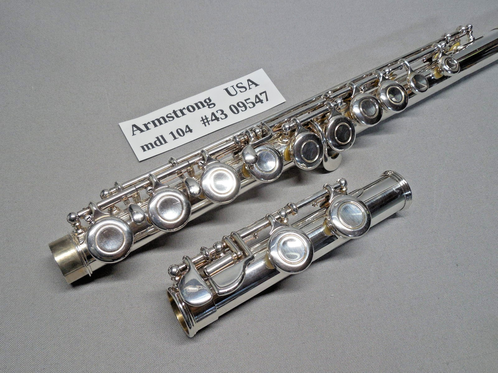 Armstrong 104 Silver Plated Flute w/ Case New Pads Polished Reconditioned