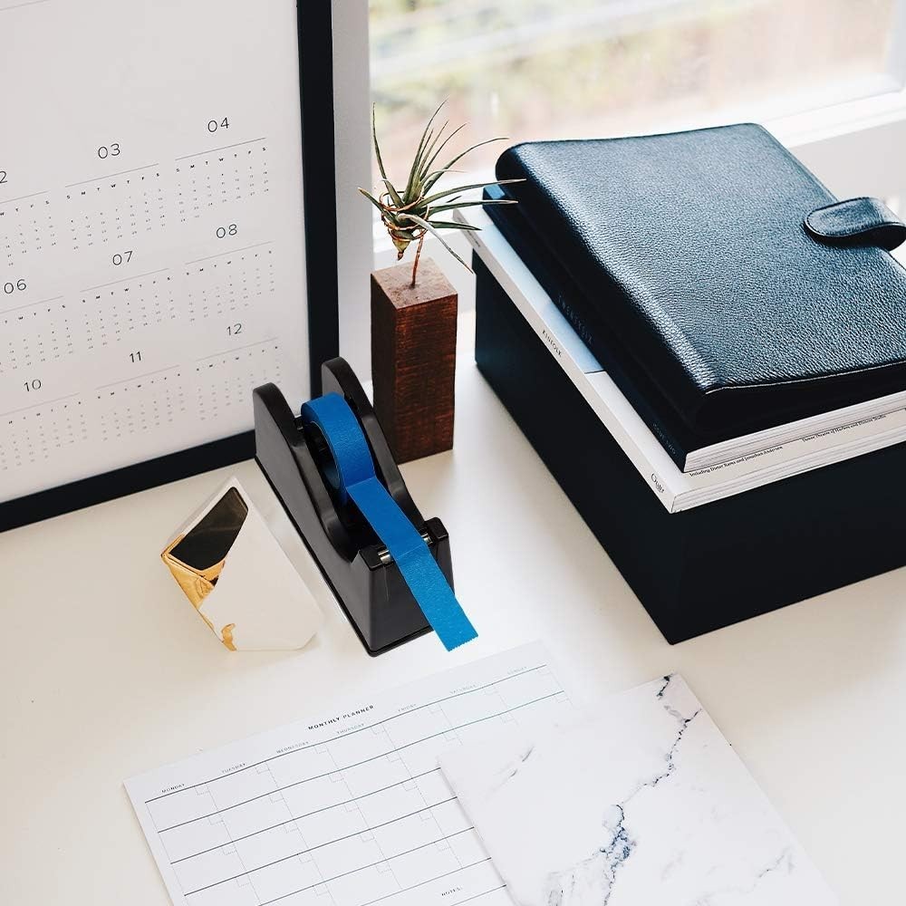 Compact Desk Tape Dispenser: Interchangeable Core, Perfect for Any Project