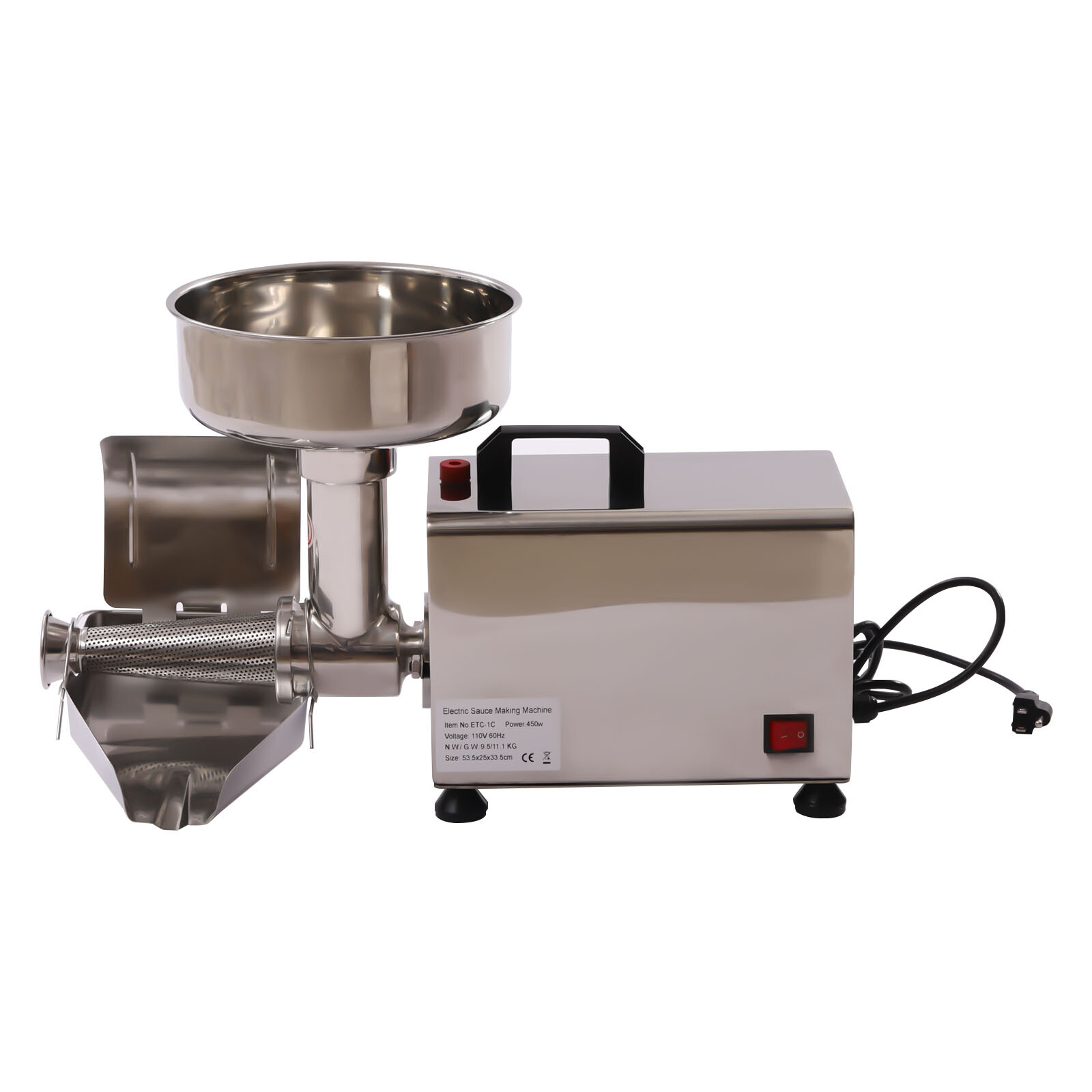 Electric Stainless Tomato Strainer Tomato Press Sauce Maker Machine 450W 110V
