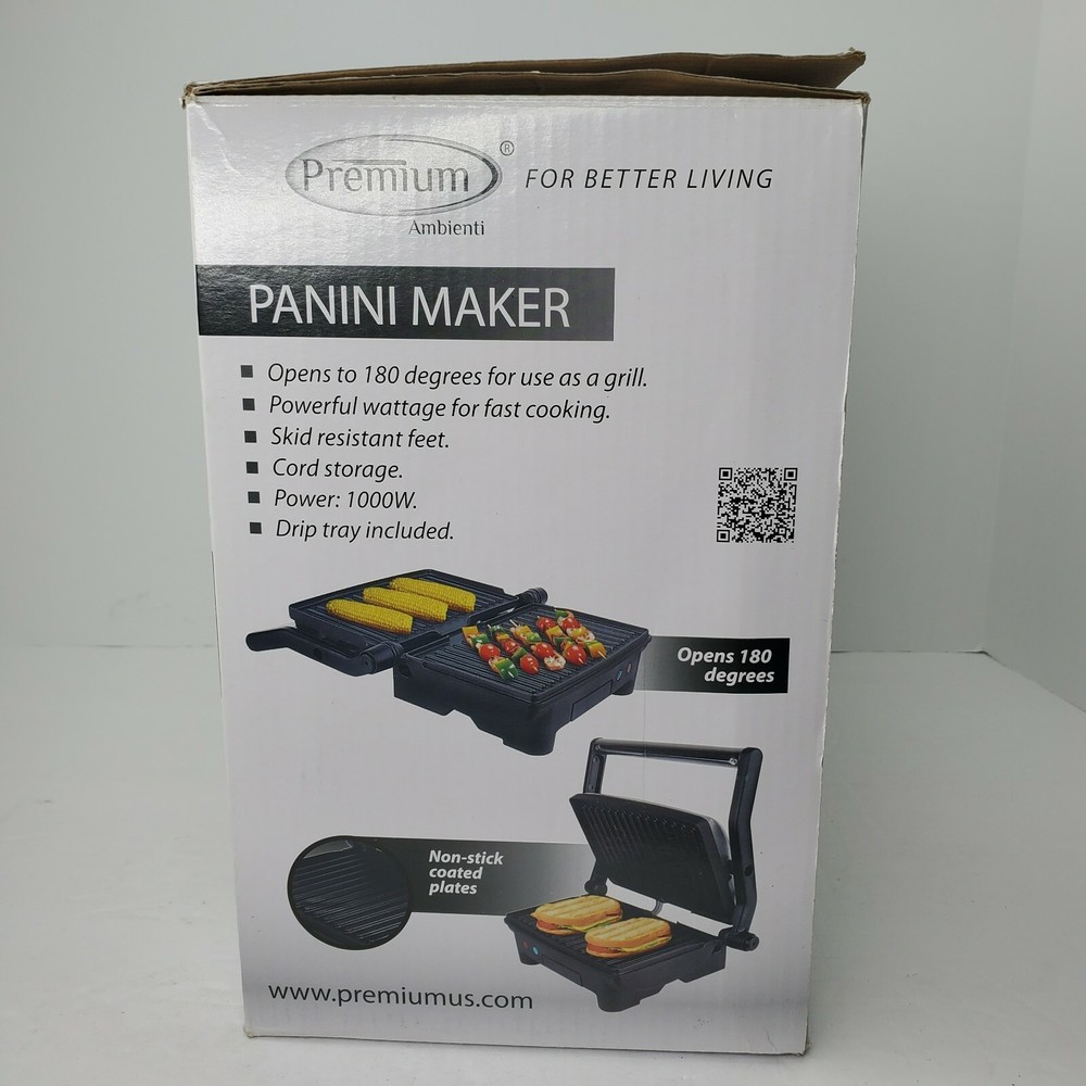 Premium Brand Panini Maker Model PPN20 New Open Box
