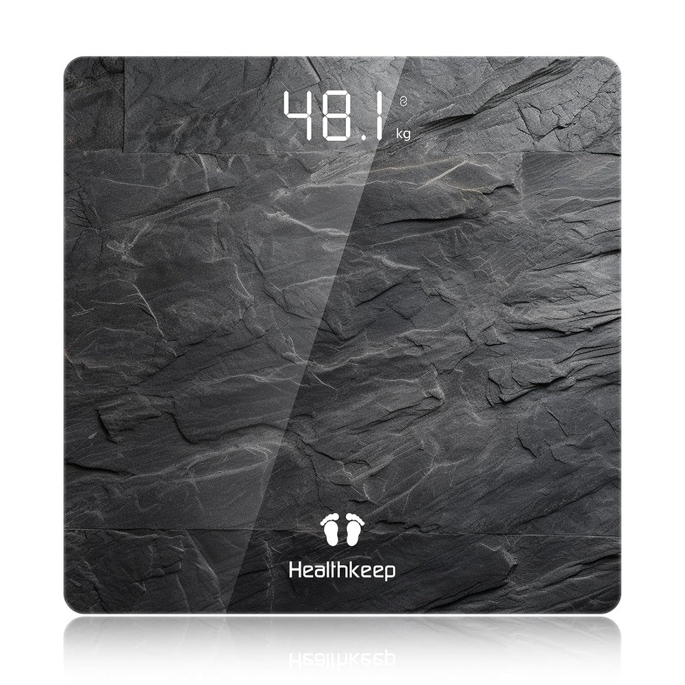 High Precision Digital Bathroom Scale, Step-On Technology, LED Display, Slim Des