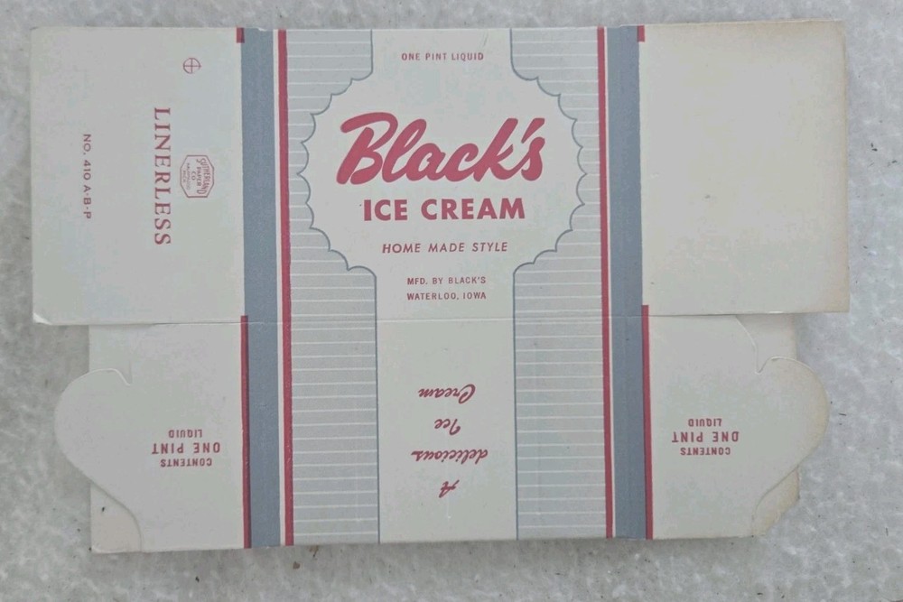 Blacks Ice Cream PACKING WATERLOO IOWA