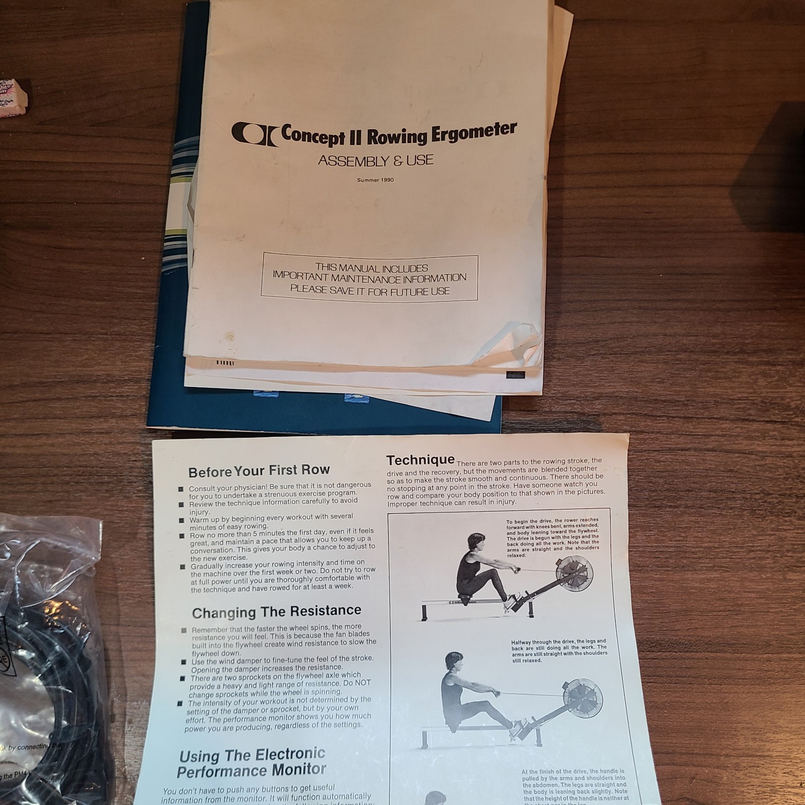 Concept2 PM2 Performance Monitor w/ Arm + Hardware, Pedals, Manuals - Working