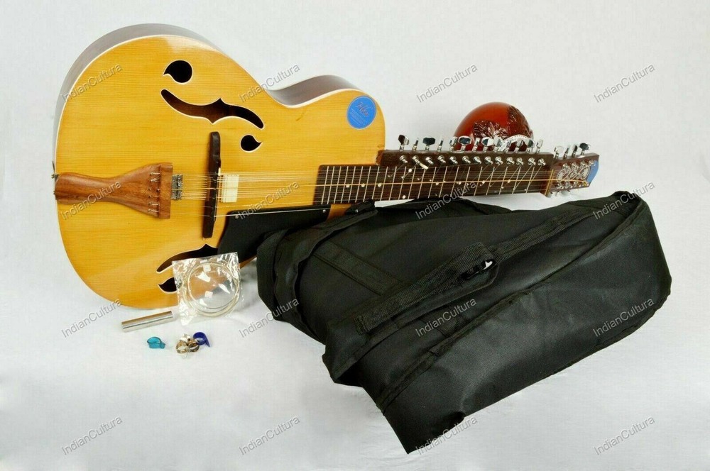 Professional Classical Plucked String Musical Instrument MohanVeena Slide Guitar
