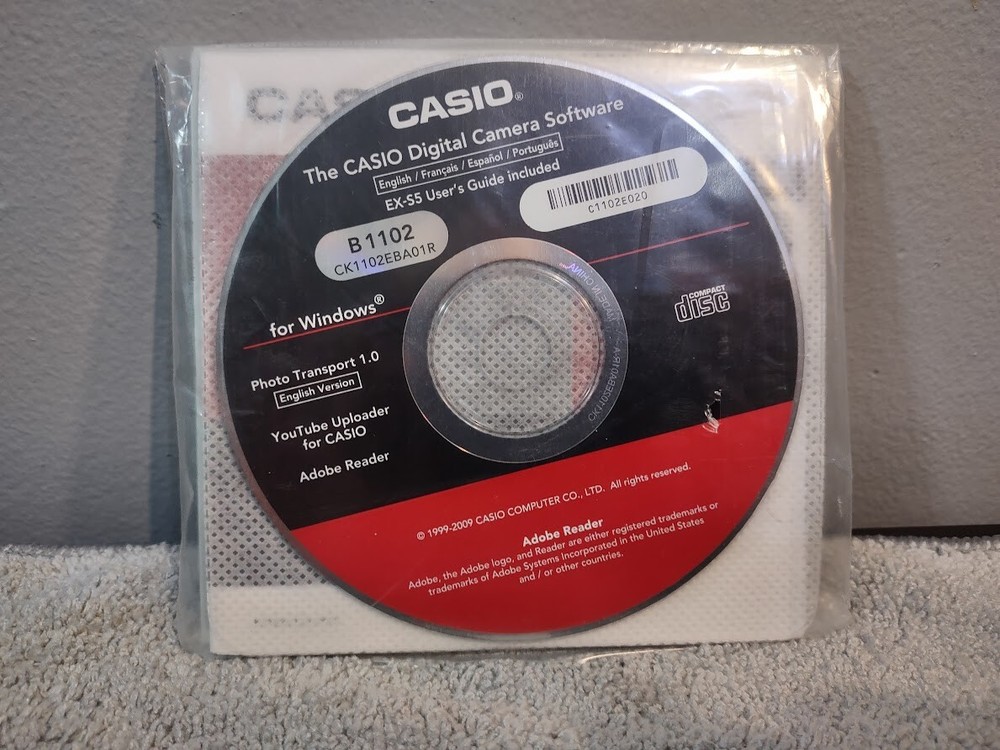 Casio Digital Camera Software CD Disc Windows W/ EX-S5 Guide, EXILIM Manual Docs