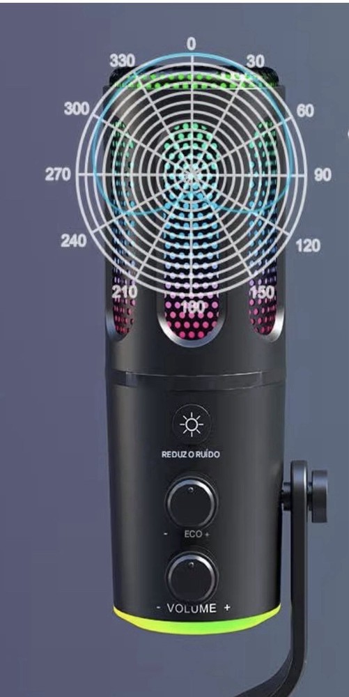 USB Desktop Streaming Microphone. RGB Lights. Echo Control For Gaming/Streaming