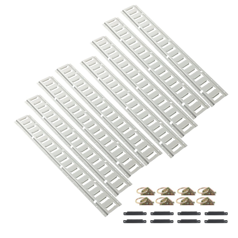 Labwork E Track Tie Down Rail 8PC 3' E Track Rails 8PC O-Rings 8PC End Caps