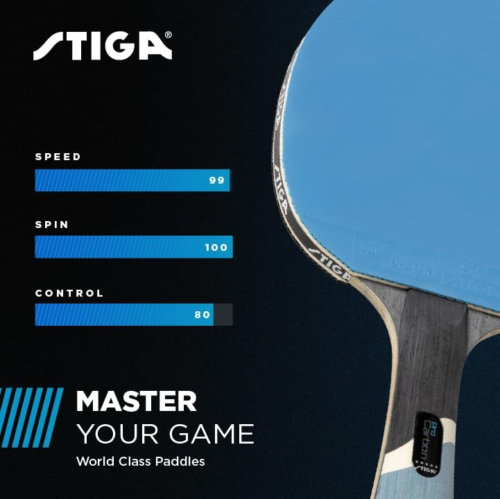 STIGA Pro Carbon Performance-Level Table Tennis Racket with Carbon Technology fo
