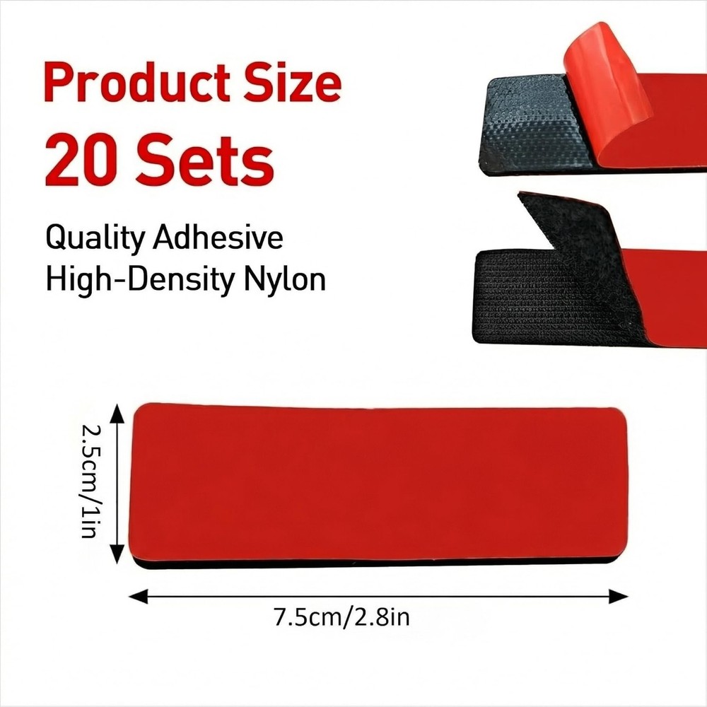 20 Sets Heavy Duty Adhesive Hook and Loop Strips, Made with 3M, Waterproof & ...