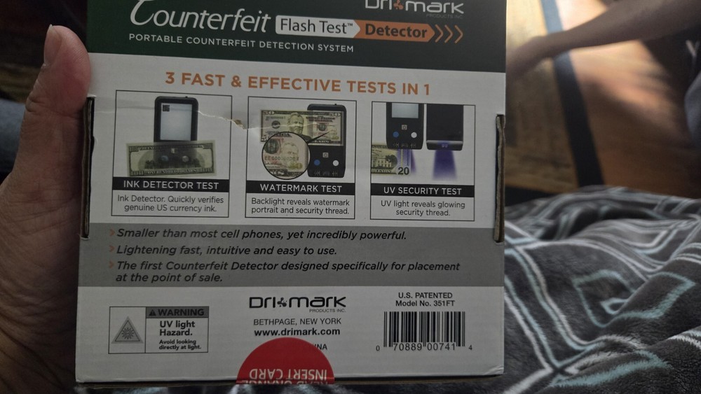Dri Mark Flash Test Counterfeit Bill Detector, 3 Easy Tests in One Small Device