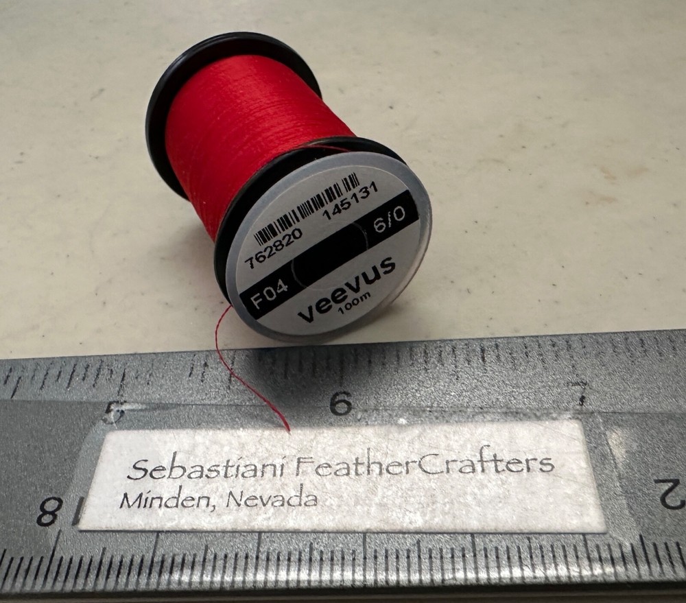 VEEVUS 6/0 Red 100m Thread One Spool