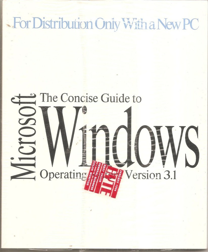 MICROSOFT CONSISE GUIDE TO WINDOWS OPERATING SYSTEM 3.1/FACTORY SEALED