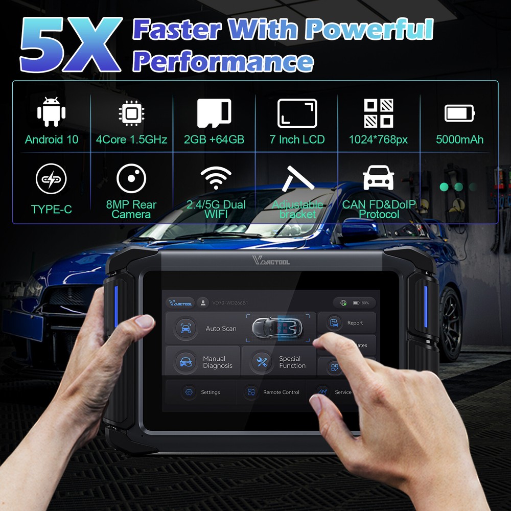 VDIAGTOOL VD70 All System Diagnostic Scanner Bidirectional Tool Configuration