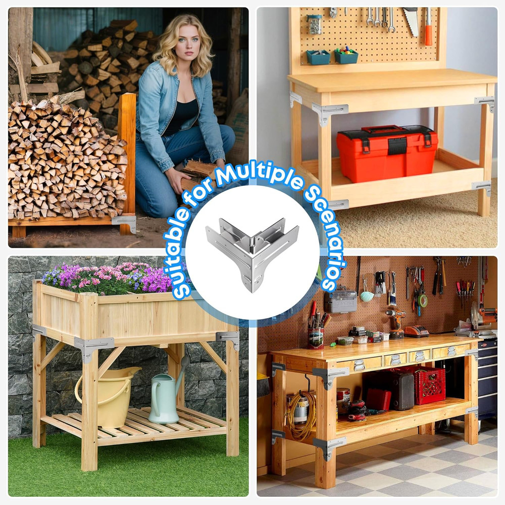 Workbench and Shelving Hardware Kit - Galvanized Steel Workbench Bracket Kit - 8