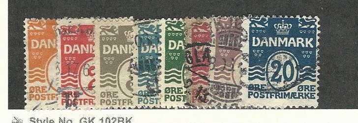 Denmark, Postage Stamp, #57-64 Used, 1905-17