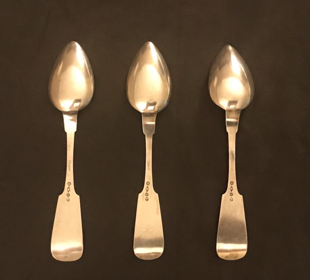 THREE COIN SPOONS FROM SYRACUSE, NEW YORK.