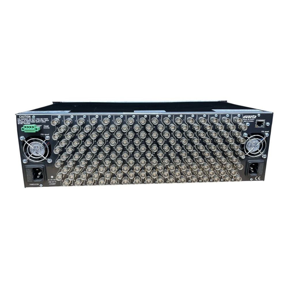 Evertz 500FR Compact Distribution Frame 16x 500DCDA-HD Cards