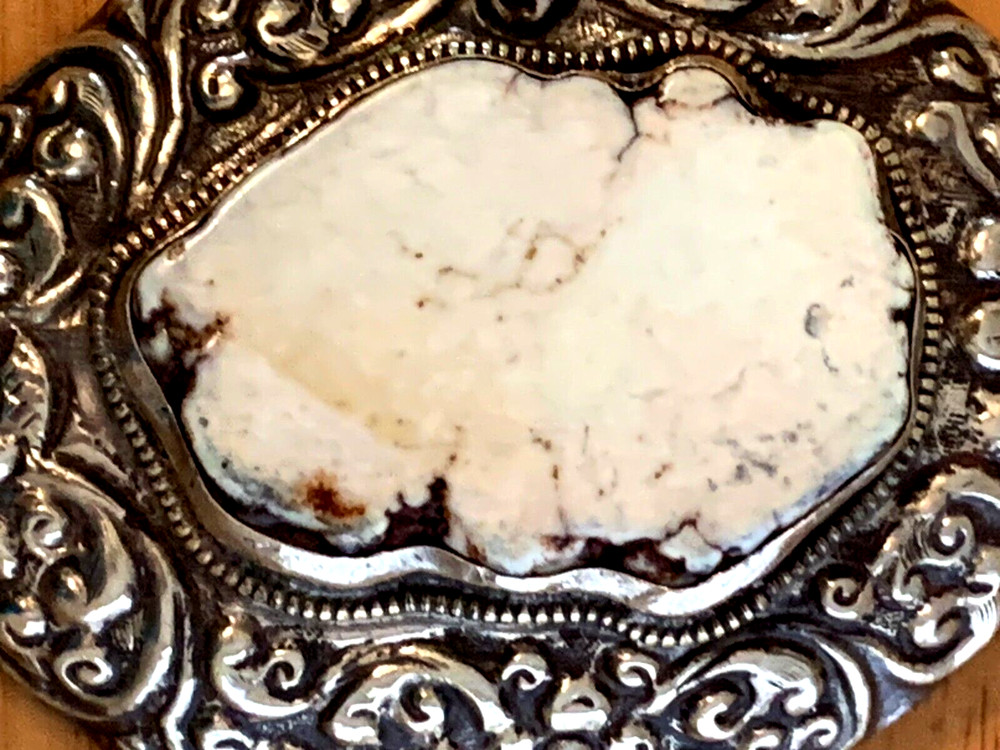 Tibetan Hand Crafted White Magnesite Pendant. P-2