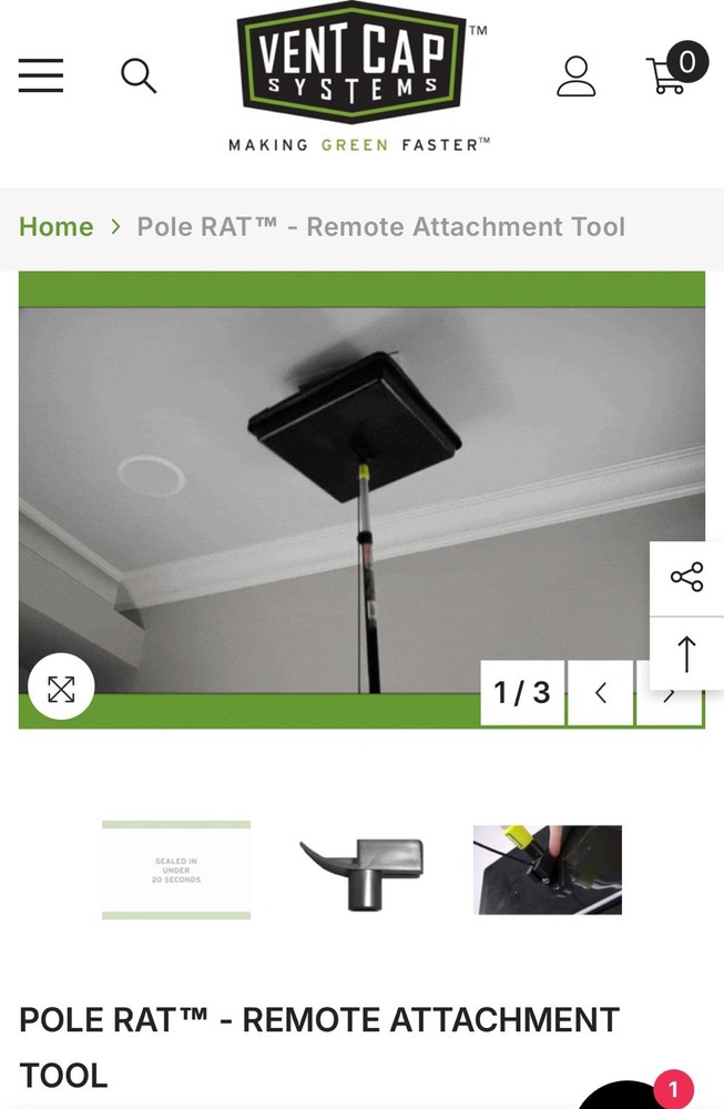 Pole RAT - Remote Attachment Tool - Vent Cap Systems - Duct Leakage Testing