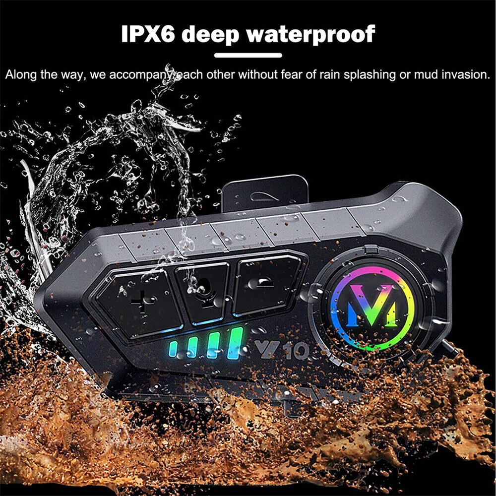 Waterproof HiFi Bluetooth 5.3 Bilateral Stereo Motorcycle Helmet Headset
