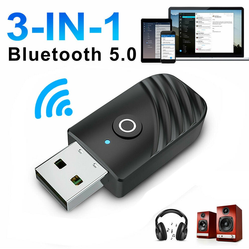 New Wireless USB Bluetooth 5.0 Audio Transmitter Receiver Adapter For PC TV Car