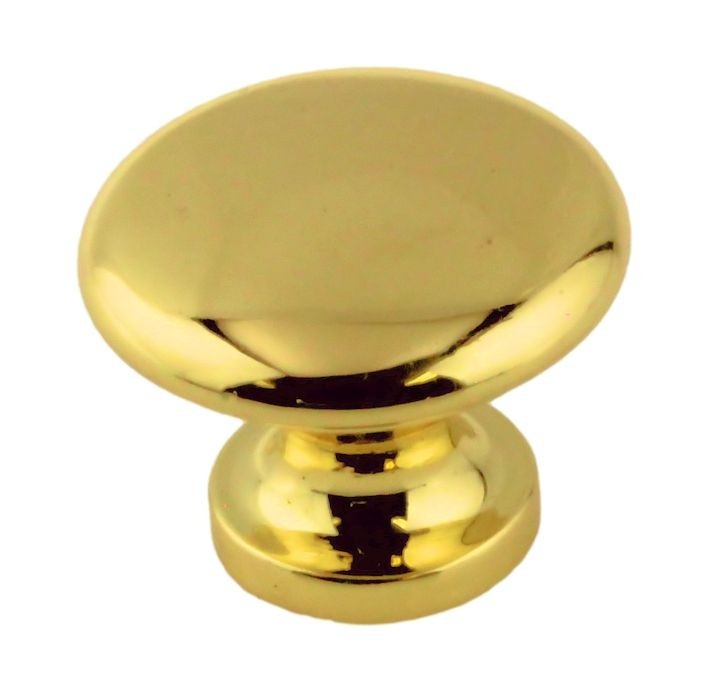 (12 Pack) 1" Classic Small Knob Polished Brass