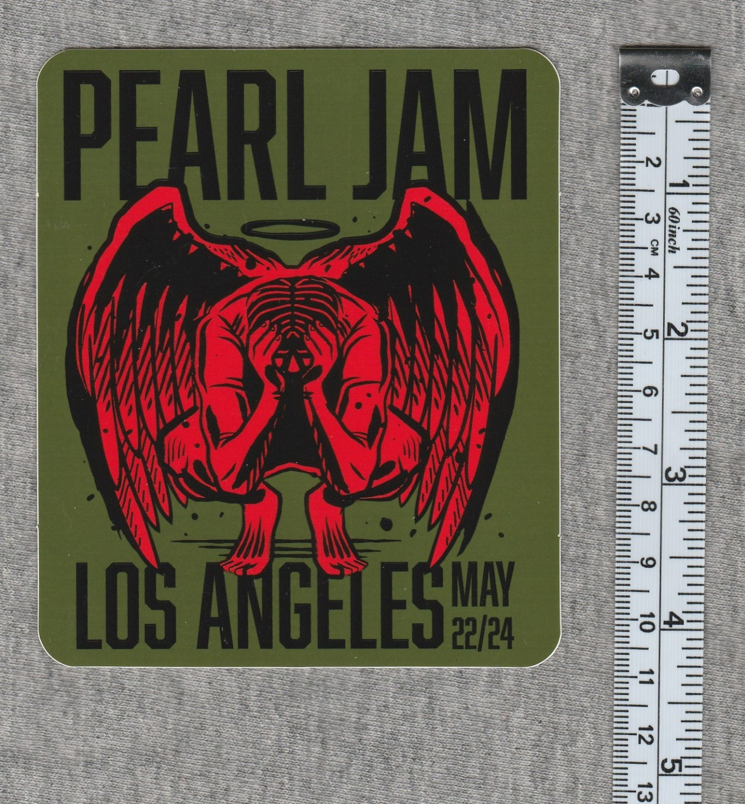 Pearl Jam Sticker May 22 Los Angeles N2 2024 Red Angel Event Los Angeles CA