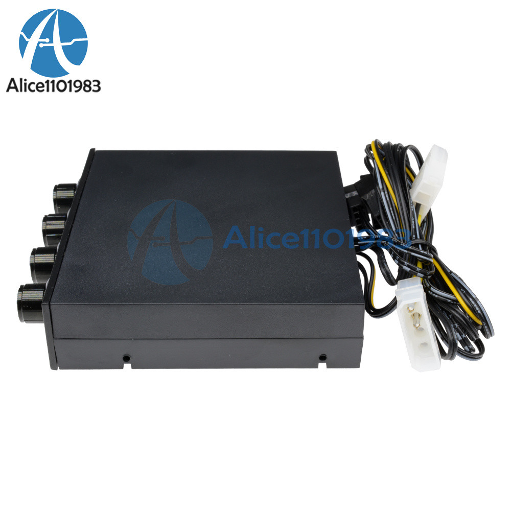 3.5" PC HDD CPU 4 Channel Fan Speed Controller Control Led Cooling Front Panel