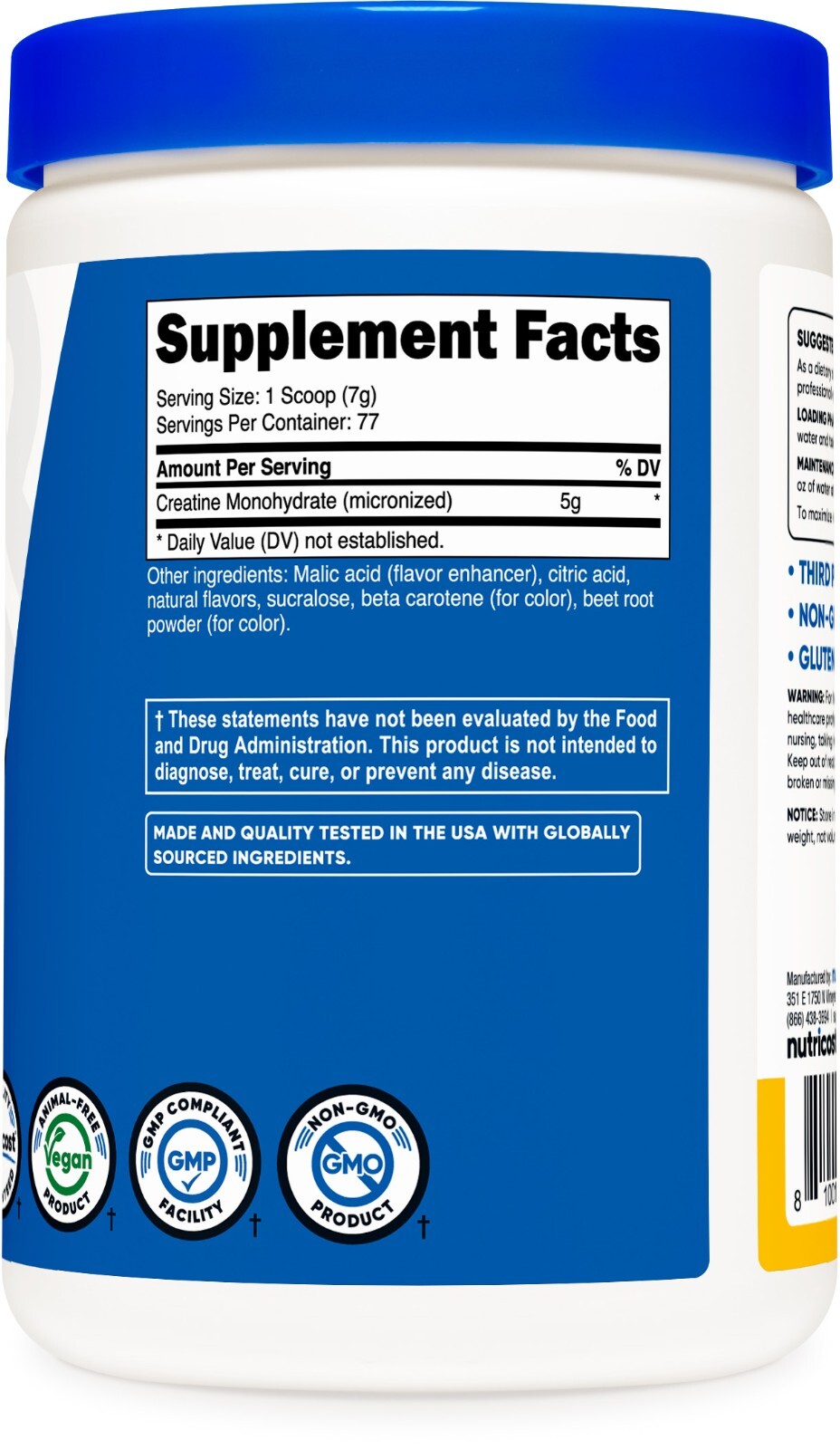 Nutricost Creatine Monohydrate Powder (500G) (Pineapple Mango)