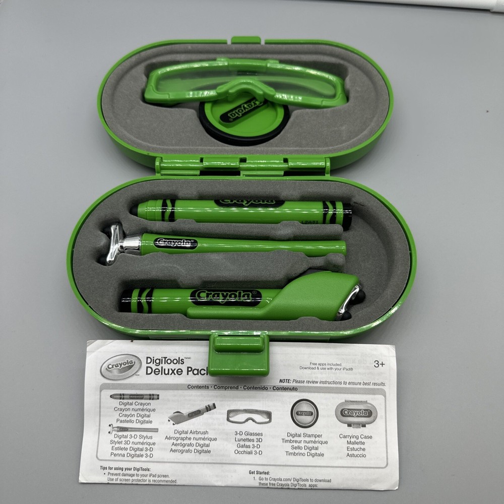 Crayola DigiTools Deluxe Pack 5 Digital Toolkit Green for iPad - New Without Box