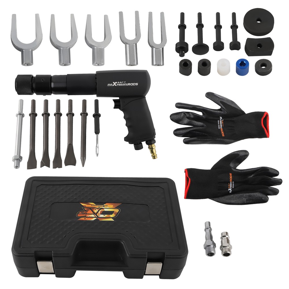 Complete Air Hammer Tool Kit Professional Grade with Case 2100BPM 90PSI