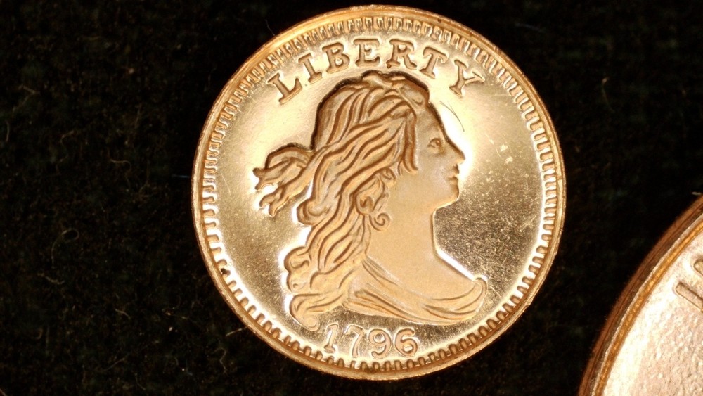 MINIATURE COIN 1796 DRAPED BUST ONE CENT PROOF LIKE COPPER