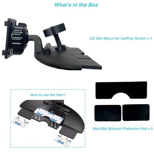 CD Slot Mount for CarPlay Screen, [Heavy-Duty] 360° Rotation CD Mount for