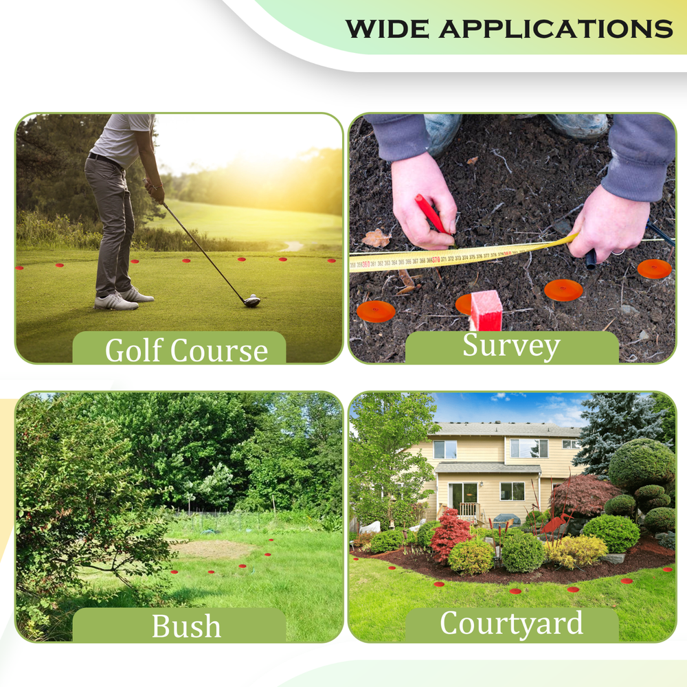 FEBTECH-SepticTank Marker for Property line Markers-2.7"x10" Pack of 6+1 Hammer