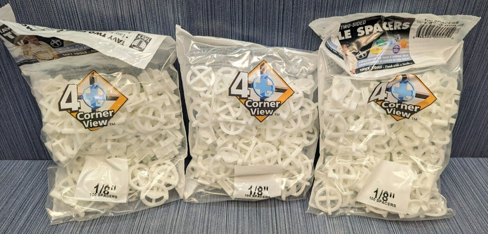 300 TAVY Two Sided Tile Spacers 1/8"  (White)
