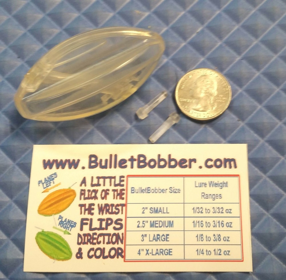 2.5" clear Bullet Bobbers Steerable mini Side Planer Board Bobbers